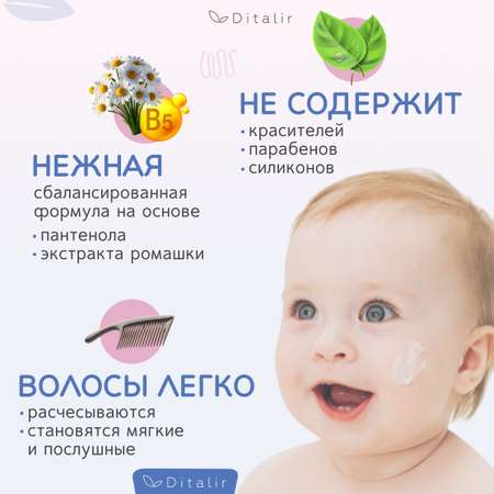 Детский шампунь 2 в 1 Диталир BABYLAND