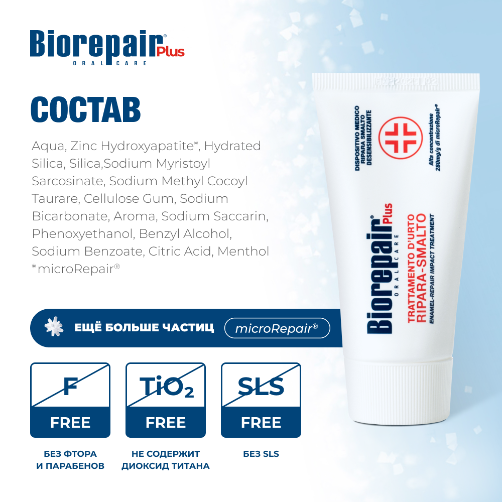 Набор Biorepair Desensitizing Enamel Repairer Treatment препарат для снижения чувствительности 50 мл - фото 5