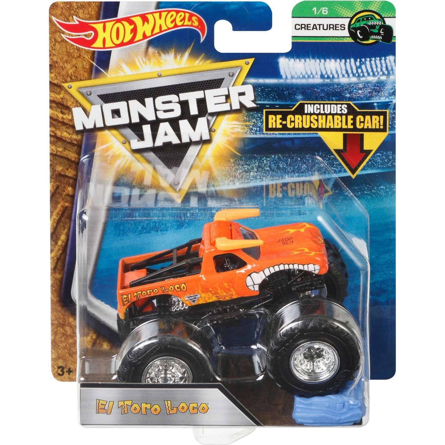 Машина Hot Wheels Monster Jam 1:64 Creatures Эль Торо Локо Красный FLX26 21572 - фото 2