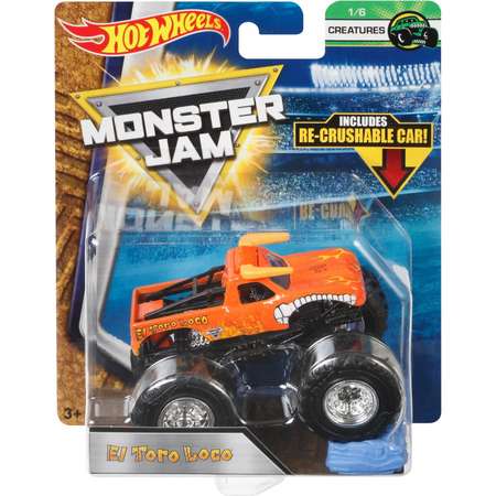 Машина Hot Wheels Monster Jam 1:64 Creatures Эль Торо Локо Красный FLX26