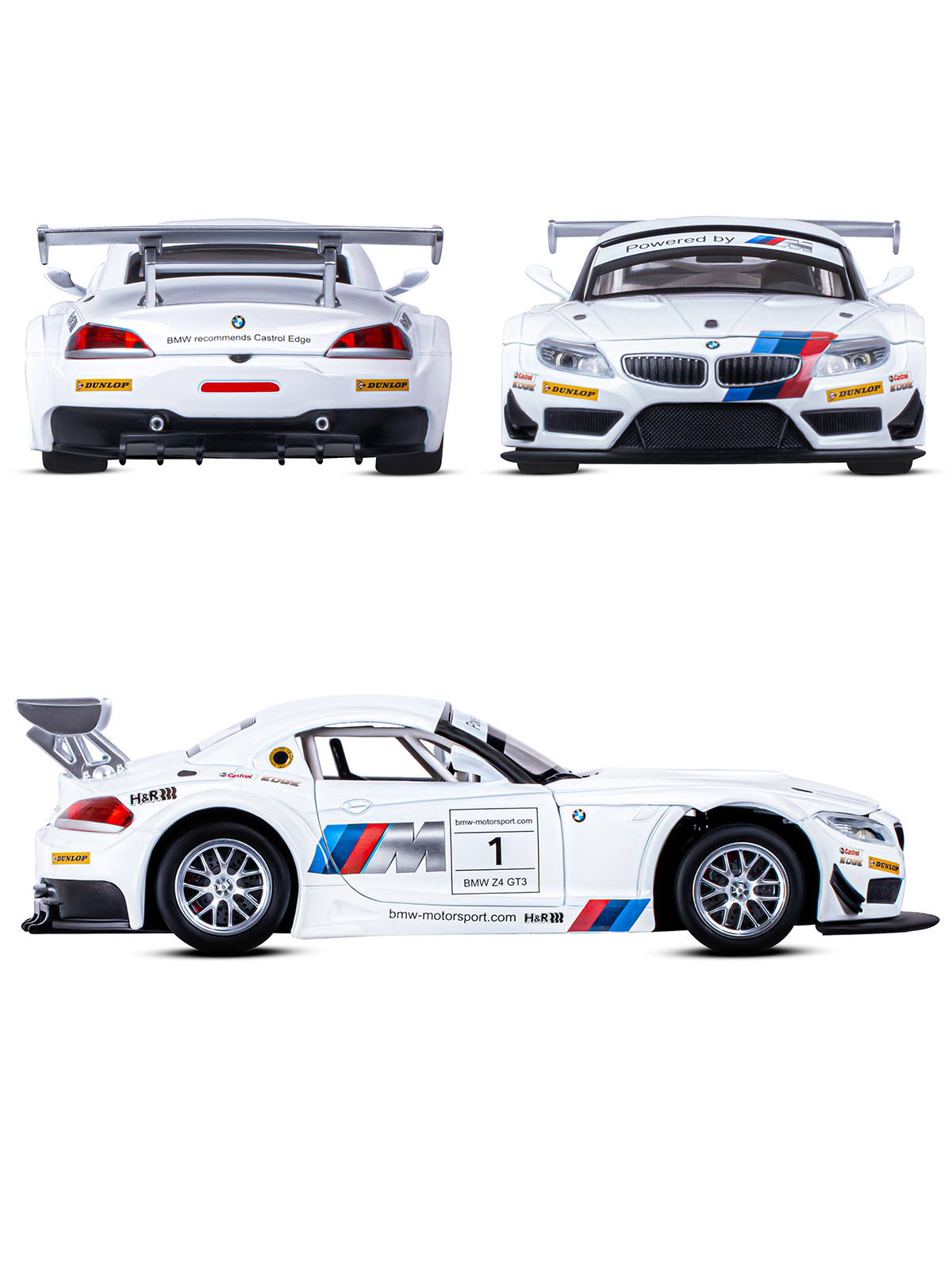 Автомобиль АВТОпанорама BMW Z4 GT3 1:24 белый JB1200123 - фото 4