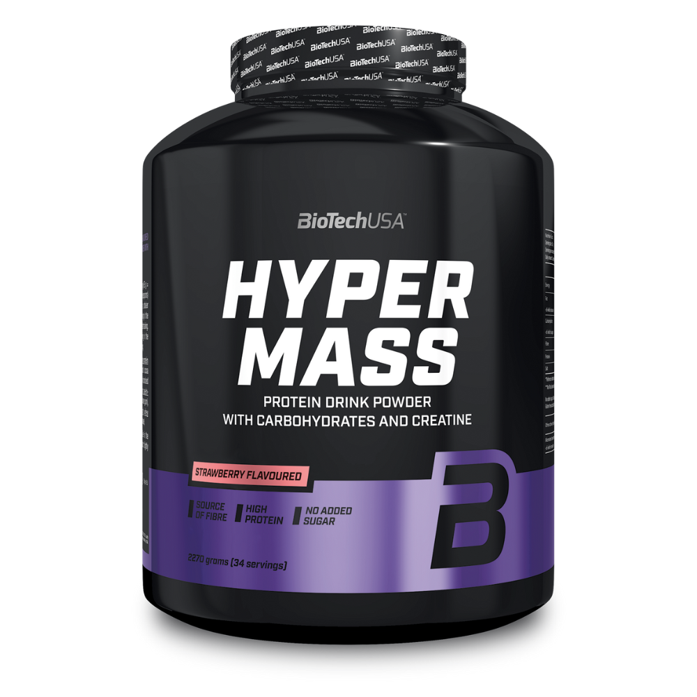 Гейнер BiotechUSA Hyper Mass 2270 г клубника - фото 1