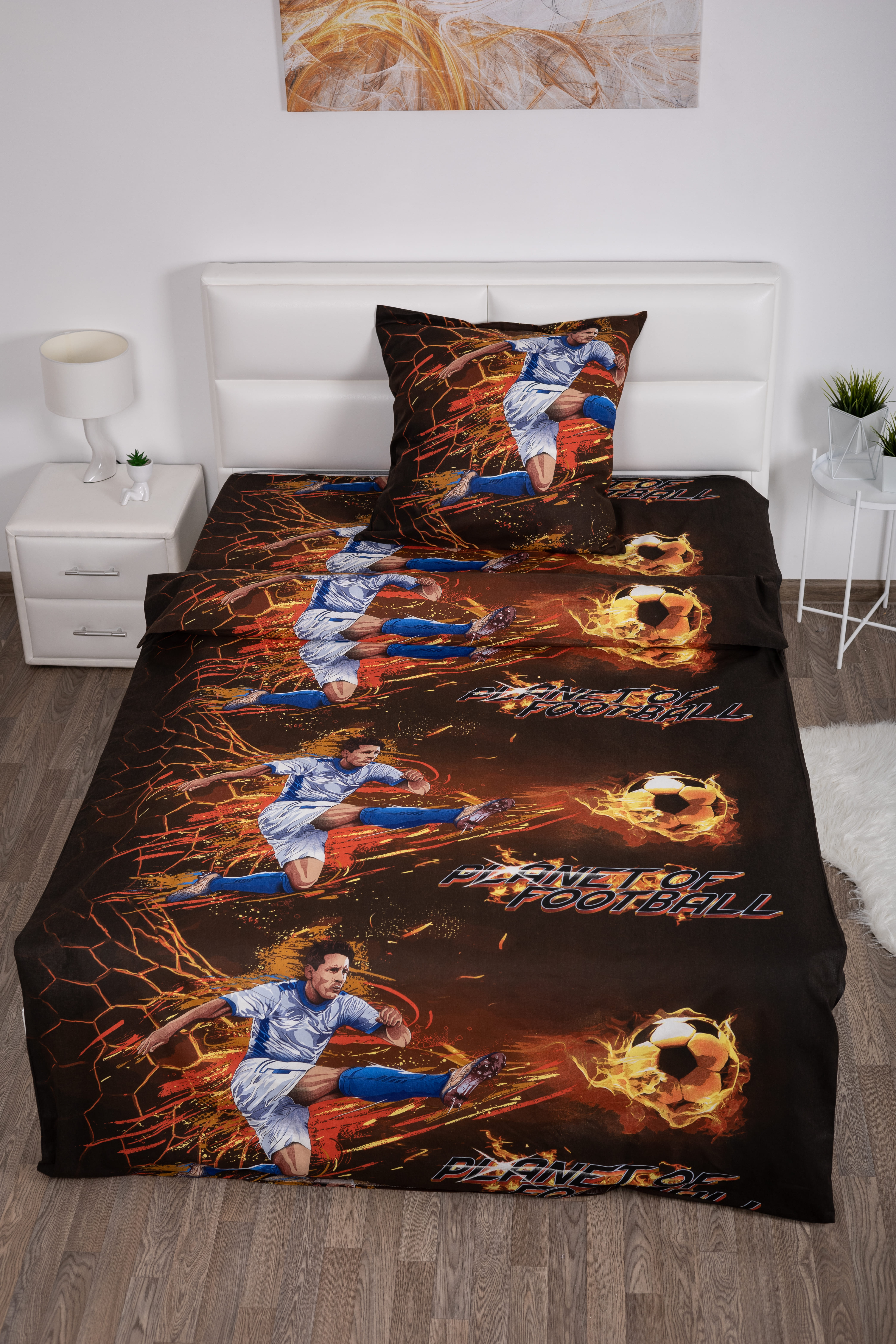 Комплект постельного белья MILANIKA Планета футбола 3 предмета - фото 1