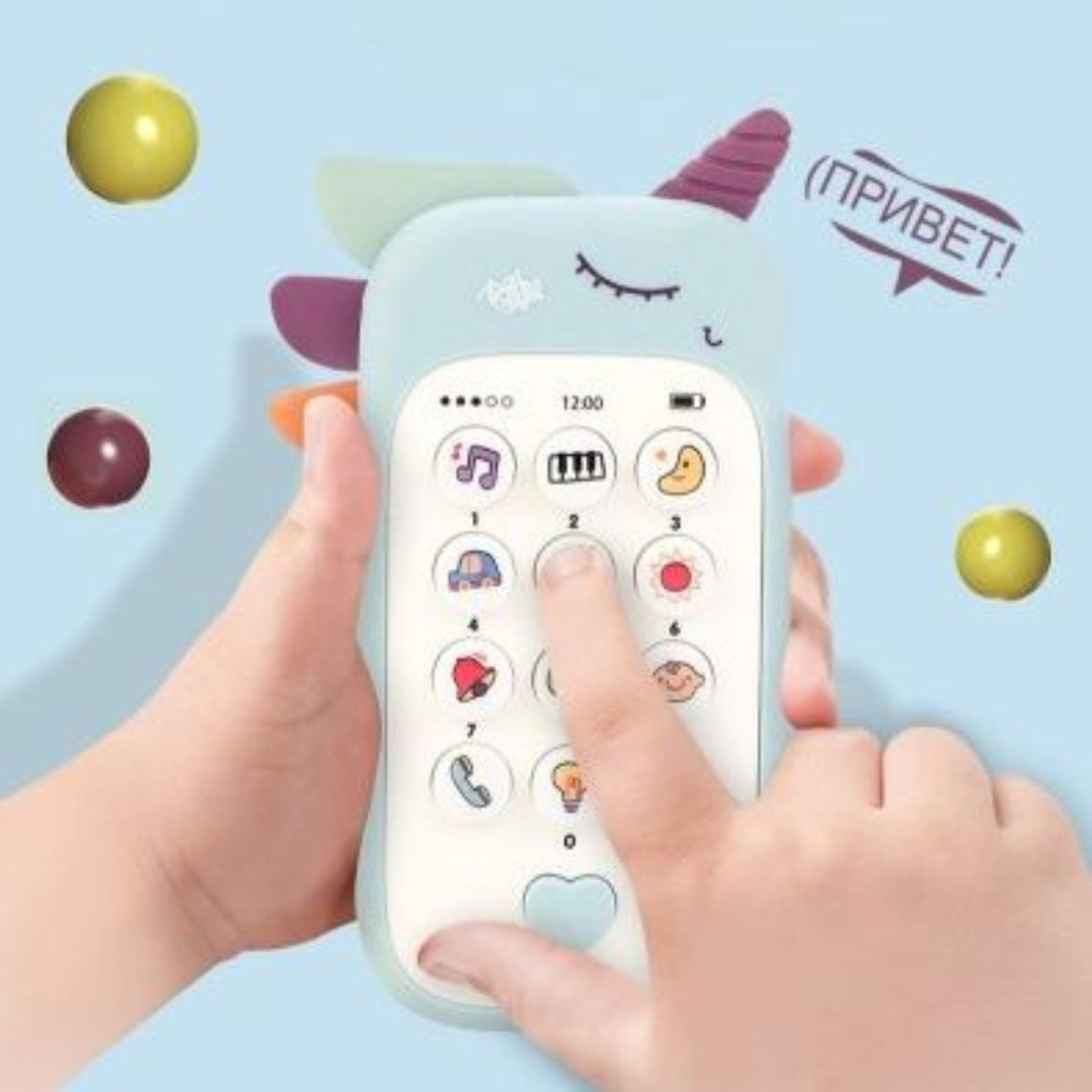 Развивающая игрушка MagicStyle детский музыкальный телефон для малышей игрушка единорог прорезыватель для зубов детский - фото 2