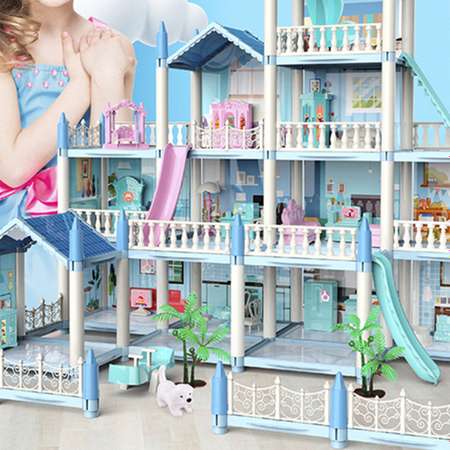 Кукольный дом SHARKTOYS для кукол четырехэтажный с мебелью и аксессуарами