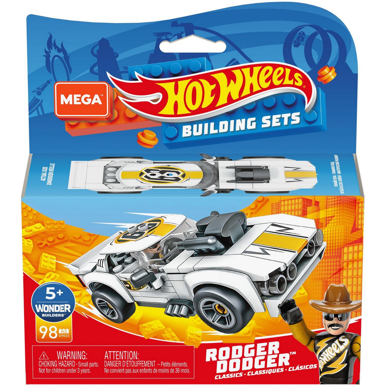 Конструктор Mega Construx Hot Wheels Машинка гоночная Роджер Доджер GYG33 - фото 2