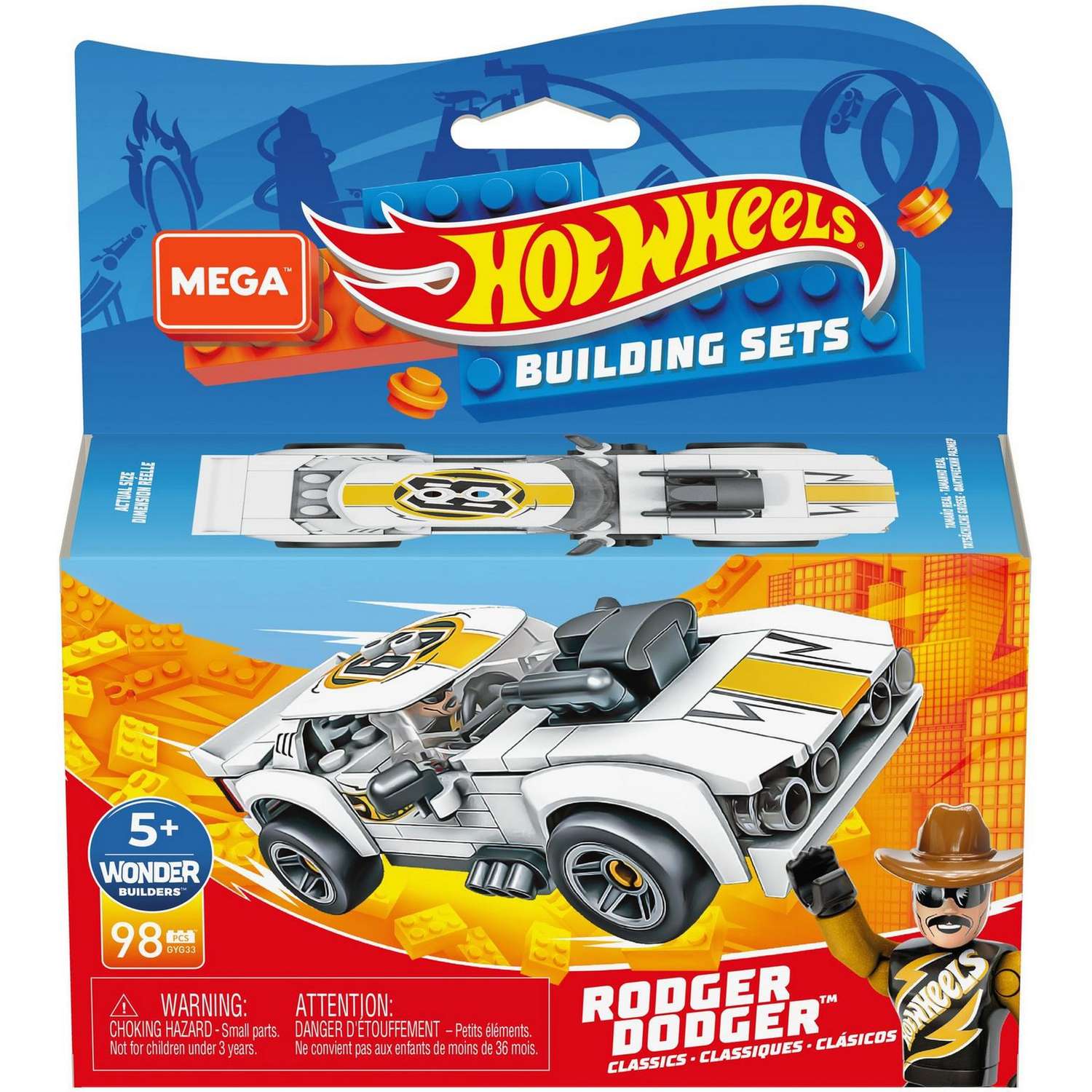 Конструктор Mega Construx Hot Wheels Машинка гоночная Роджер Доджер GYG33 - фото 2