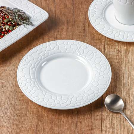 Тарелка MAGISTRO фарфоровая пирожковая Rodos d=15 6 см цвет белый