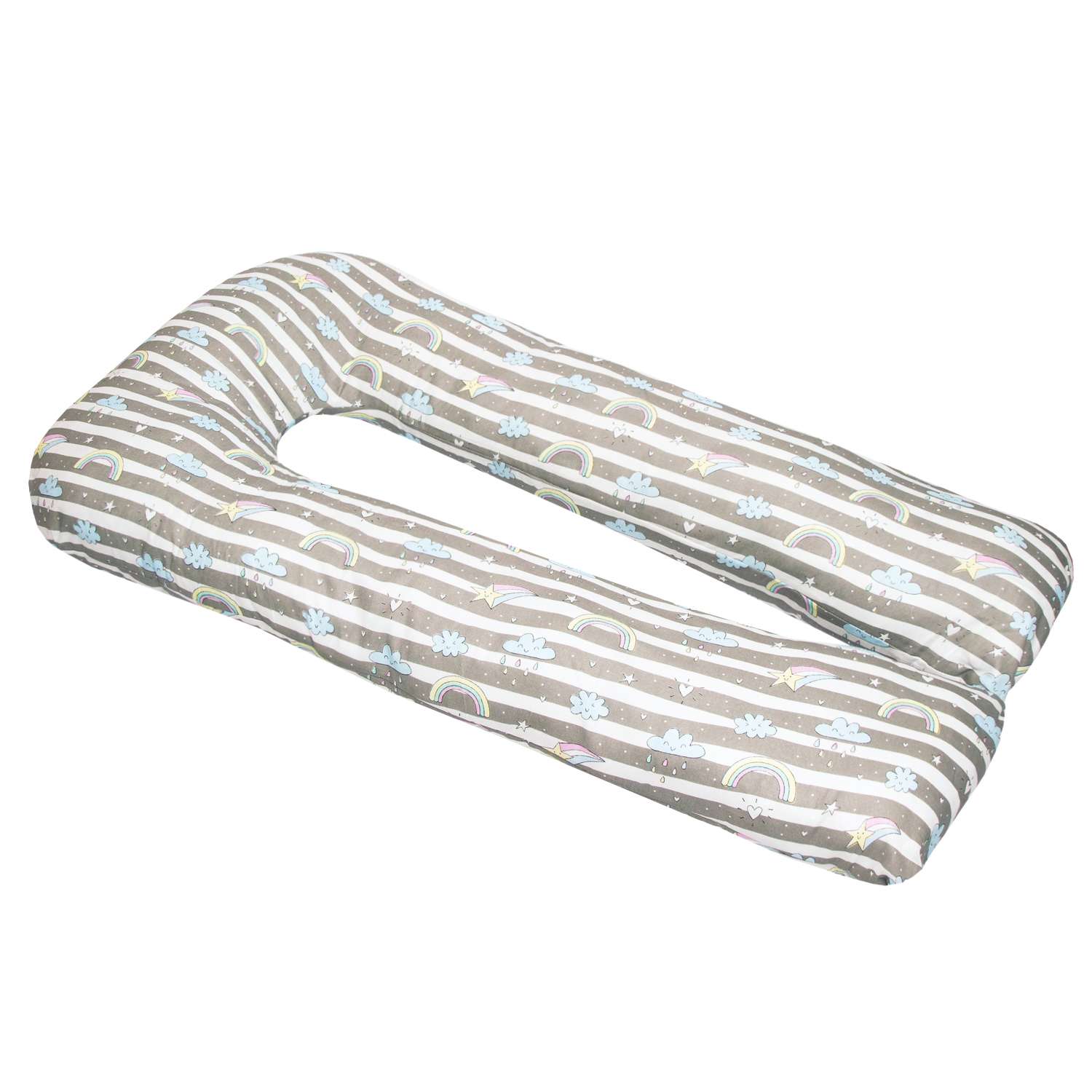 Наволочка к подушке для беременных Amarobaby Радуга U-образная Серый - фото 3