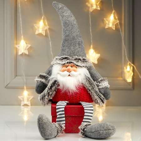 Кукла интерьерная Зимнее волшебство «Дедушка Мороз в полосатых гетрах» 50х10х15 см