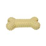Игрушка для собак Homepet Dental Косточка с отверстиями для лакомств 14.5см Светло-желтая