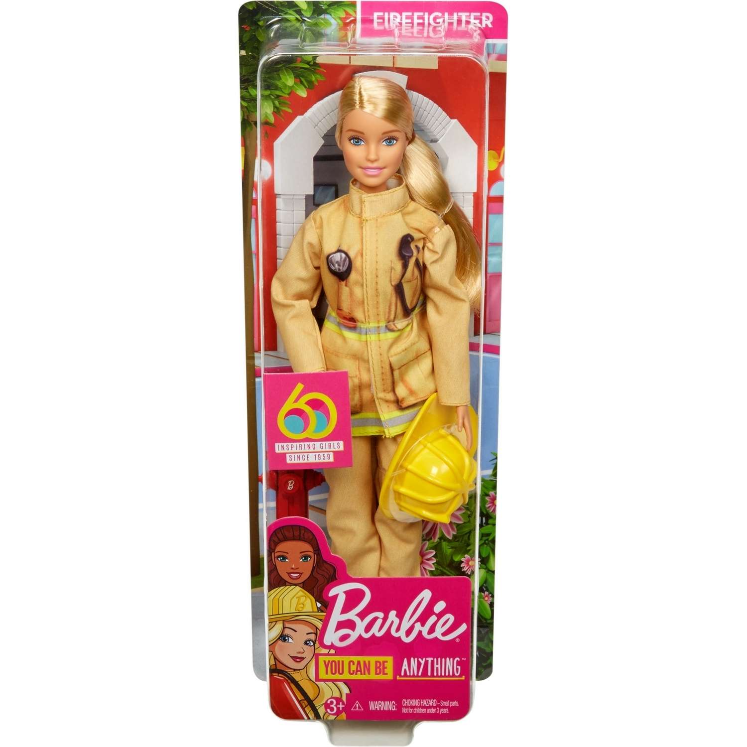 Кукла Barbie к 60летию Кем быть Пожарный GFX29 GFX23 - фото 2