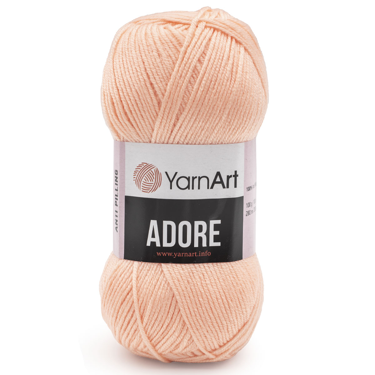 Пряжа для вязания YarnArt Adore 100 гр 280 м акрил с эффектом анти-пиллинга 5 мотков 333 нежно-персиковый - фото 5