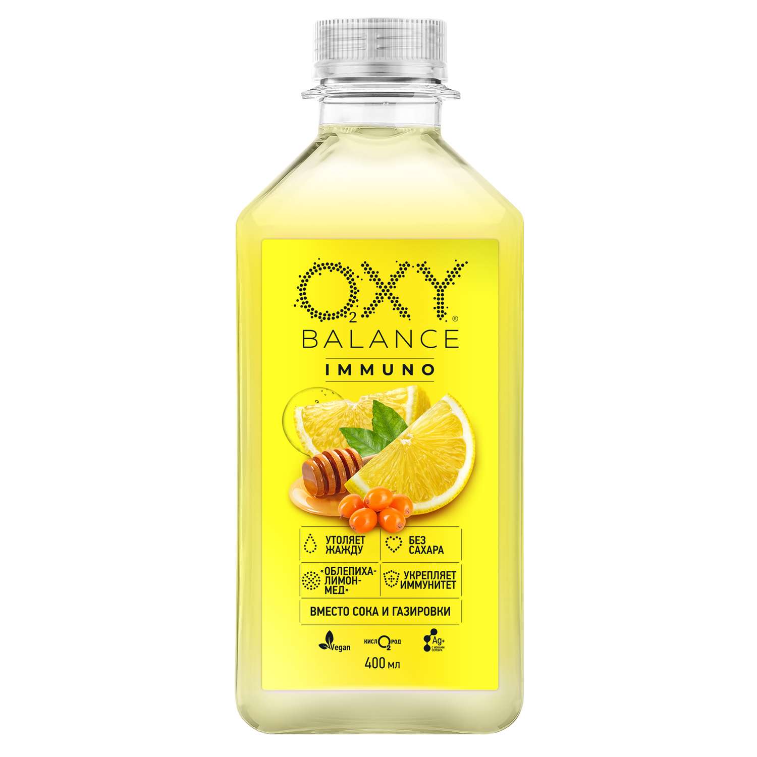 Напиток безалкогольный Oxy Balance Иммуно облепиха-лимон-мёд 400мл - фото 1