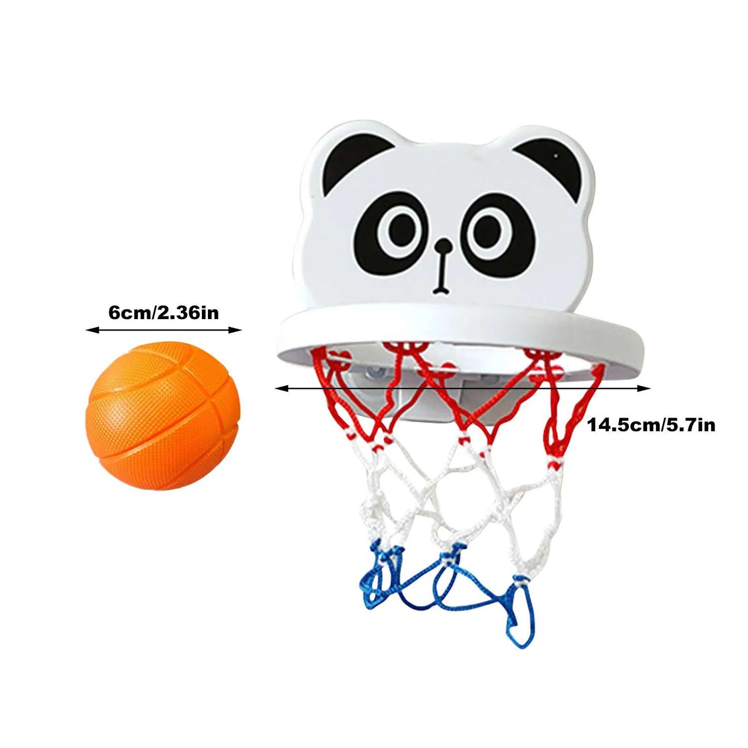 Игрушка для купания в ванной MagicStyle панда баскетбольное кольцо на присосках баскетбол 3 мяча - фото 2