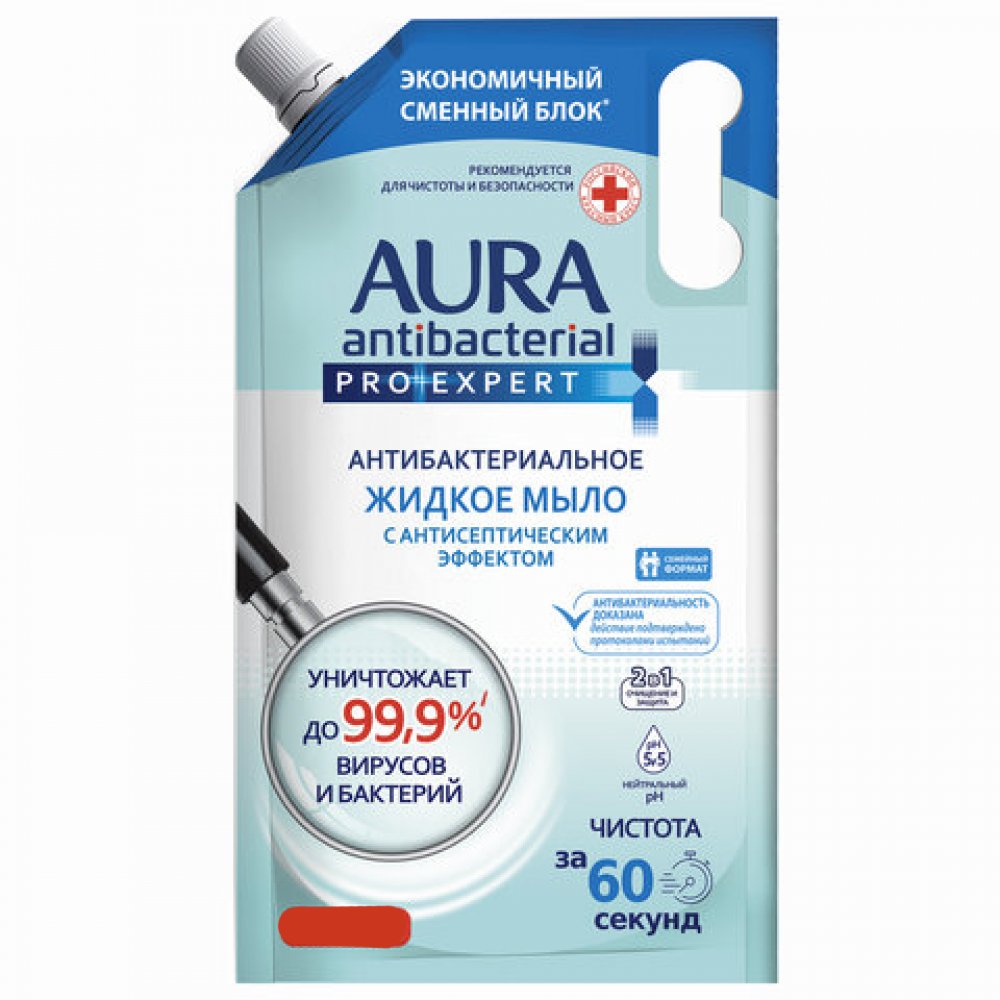 Мыло жидкое AURA Antibacterial Pro Expert антибактериальное 4 л - фото 1