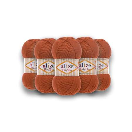 Пряжа для вязания Alize baby best бамбук акрил с эффектом антипиллинг 100 г 240 м 408 Оранжевый 5 мотков