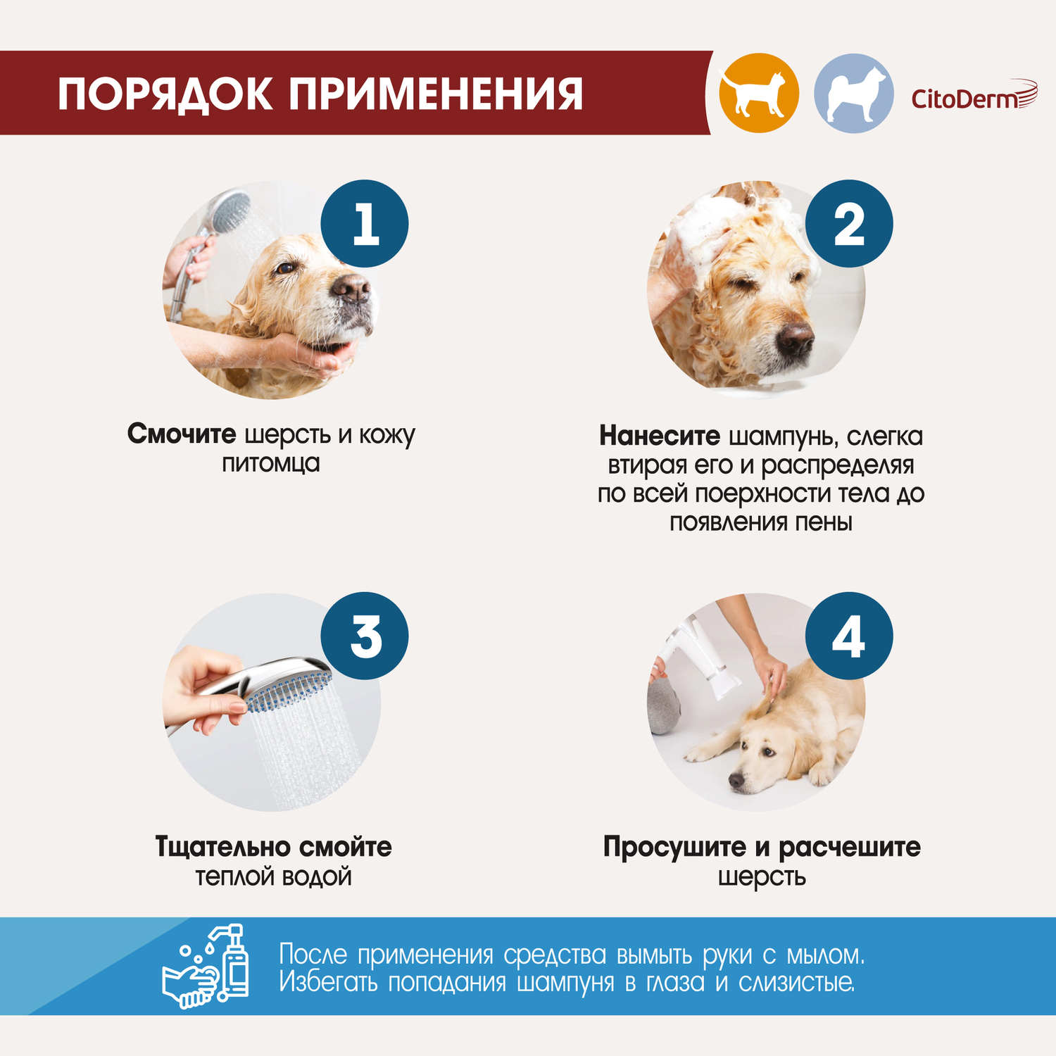 Шампунь для кошек и собак CitoDerm от перхоти 200мл - фото 6