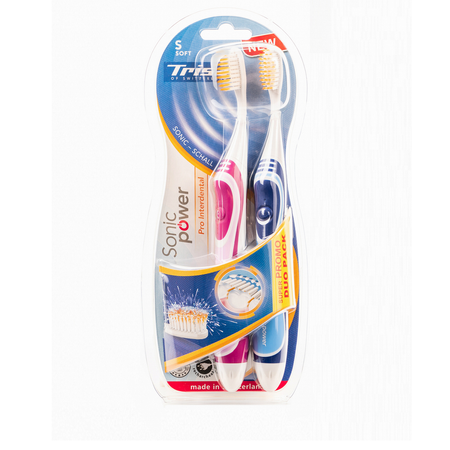 Зубная щетка TRISA электрическая Trisa Sonicpower akku 661864-Blue-Pink 2 шт.
