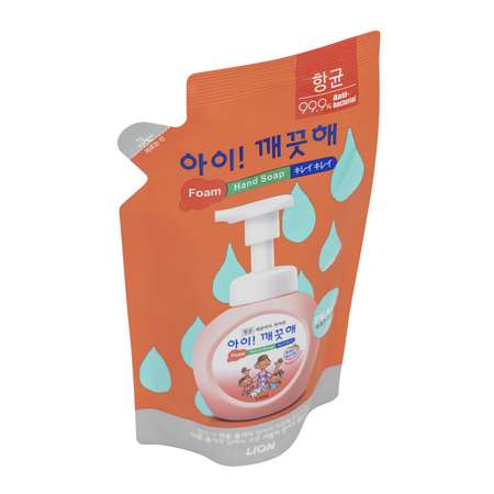 Мыло для рук LION Ai-Kekute пенное антибактериальное аромат персика запасной блок 200мл