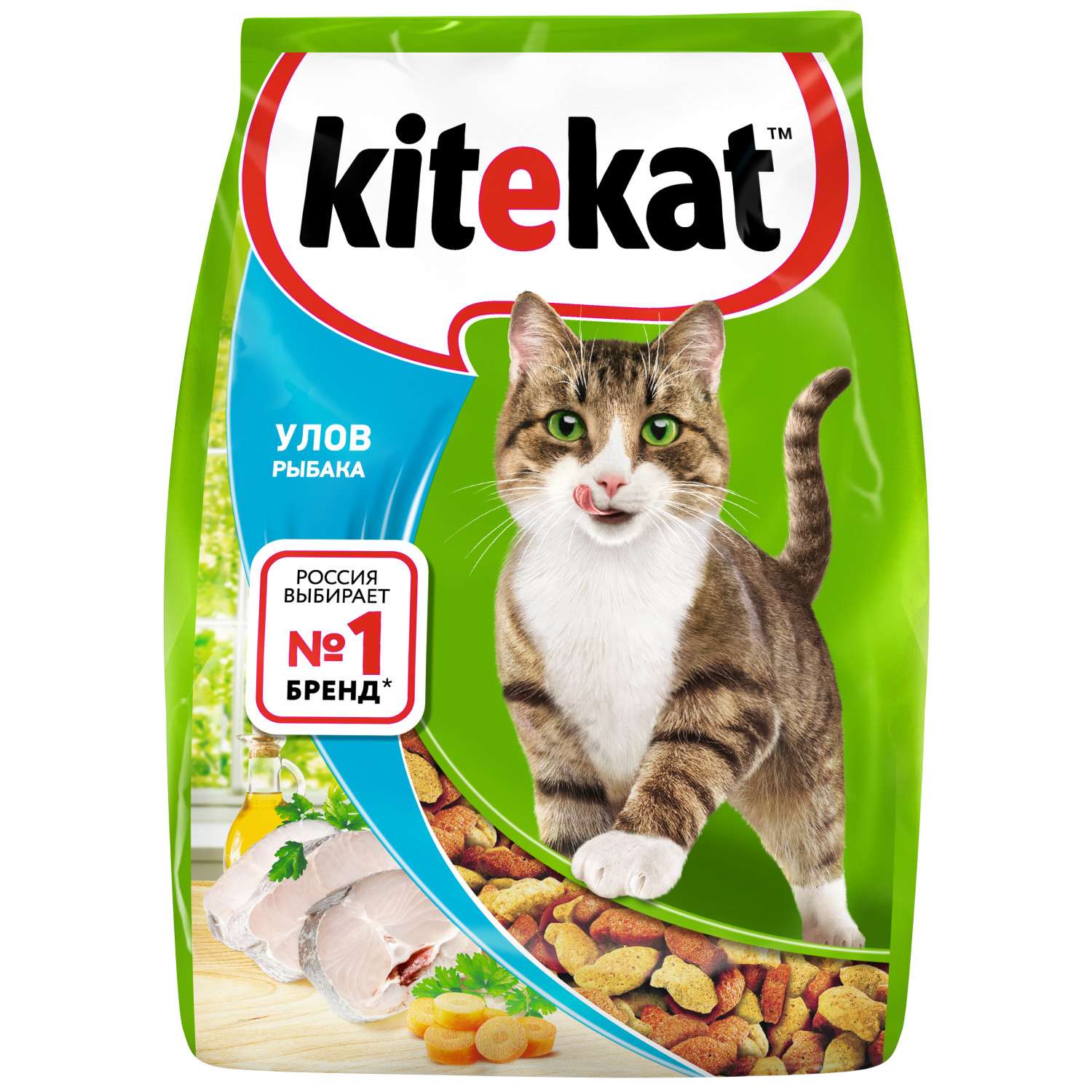 Корм сухой для кошек KiteKat 1.9кг Улов рыбака - фото 1