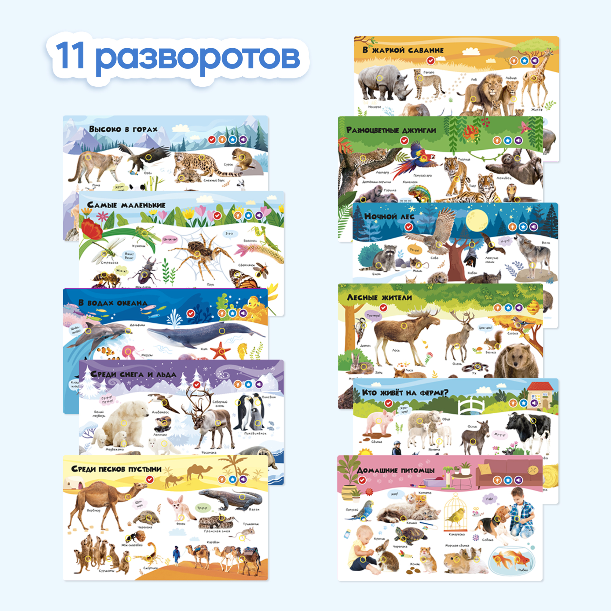 Говорящая книжка Нажималка BertToys Животные - фото 7