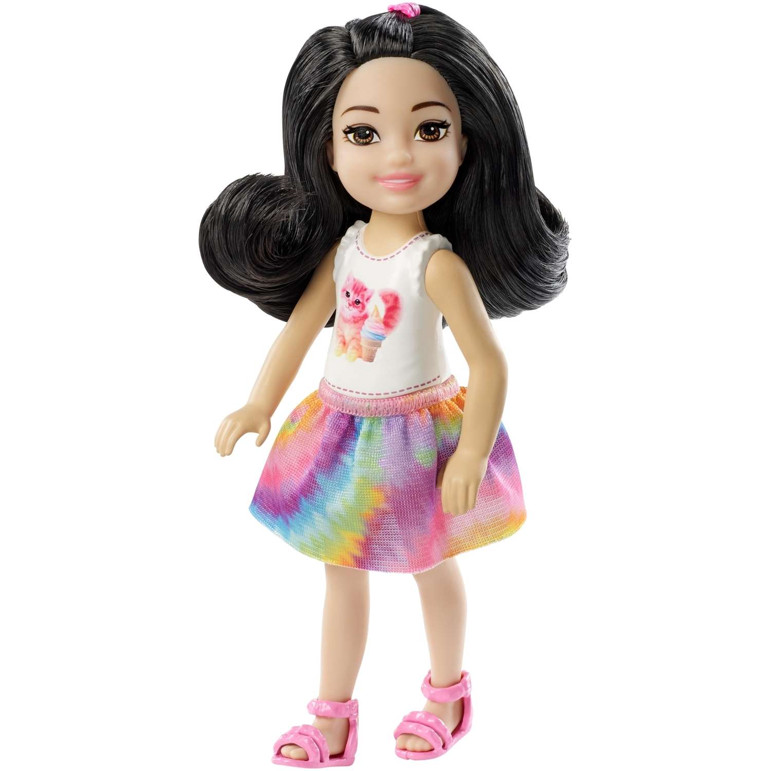 Кукла Barbie Челси Шатенка в топе с котенком FXG77 DWJ33 - фото 1
