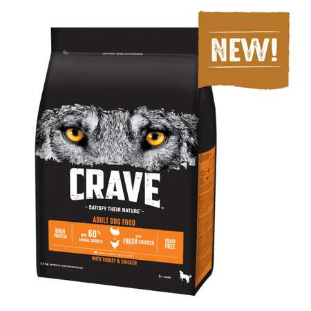 Корм для собак Crave курица-индейка 2.8кг