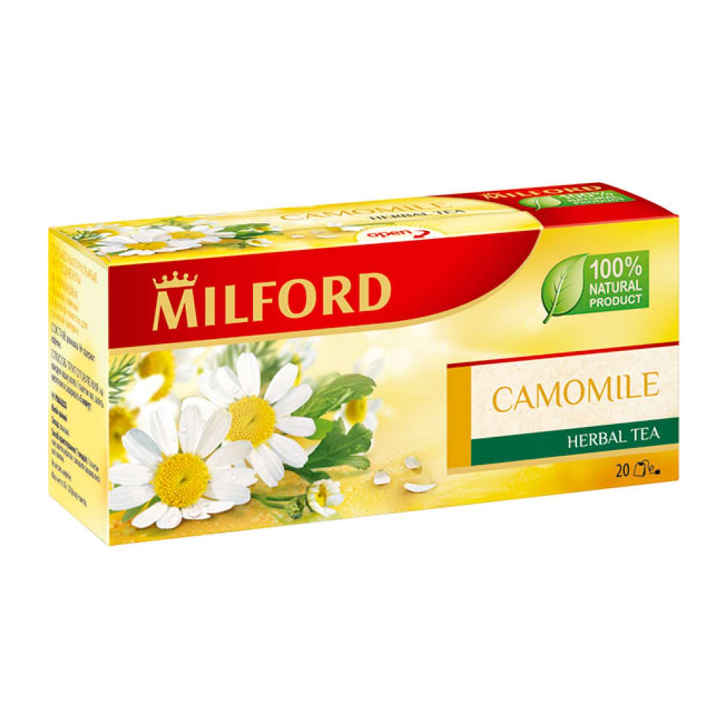 Чай травяной MILFORD ромашка натуральная 20 пакетиков по 1.5г без кофеина - фото 1