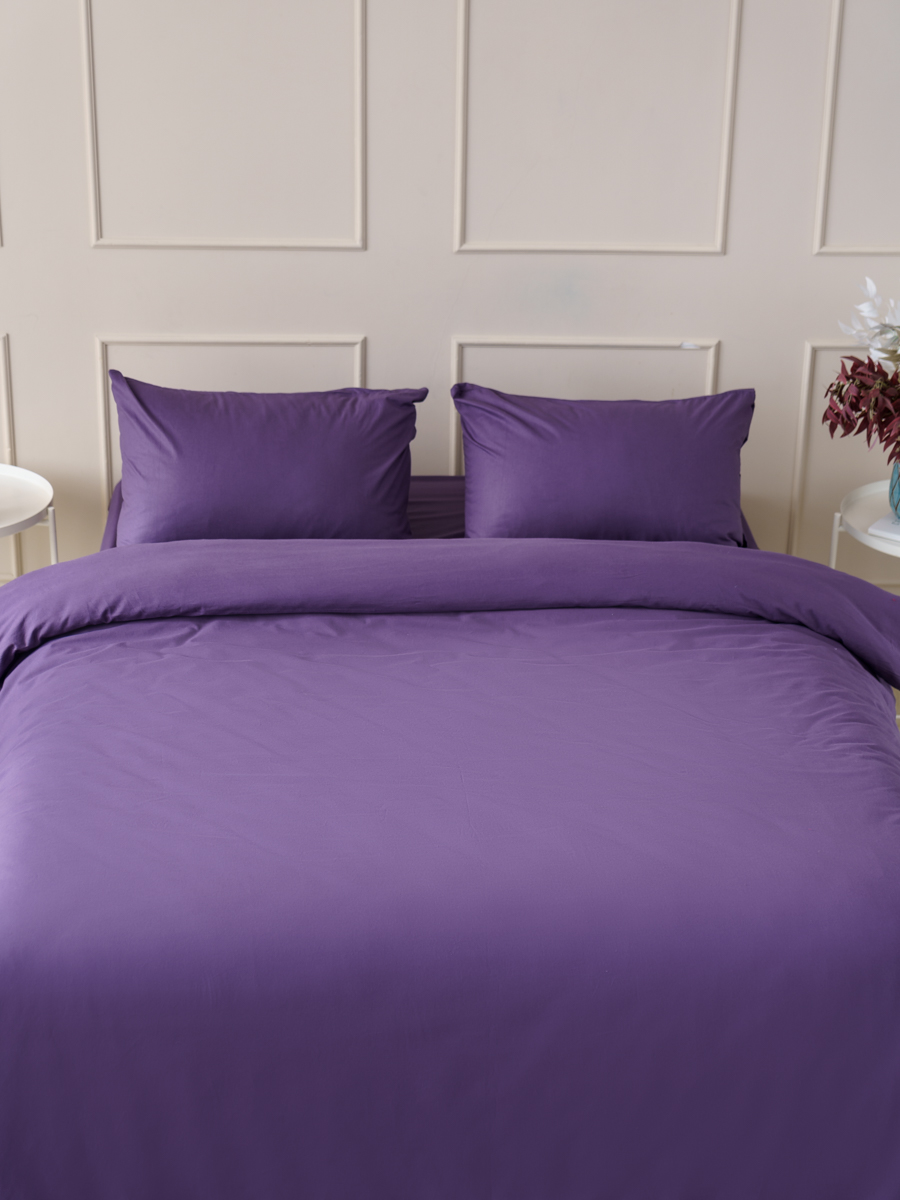 Комплект постельного белья IDEASON поплин 3 предмета 1.5 сп. фиолетовый - фото 7