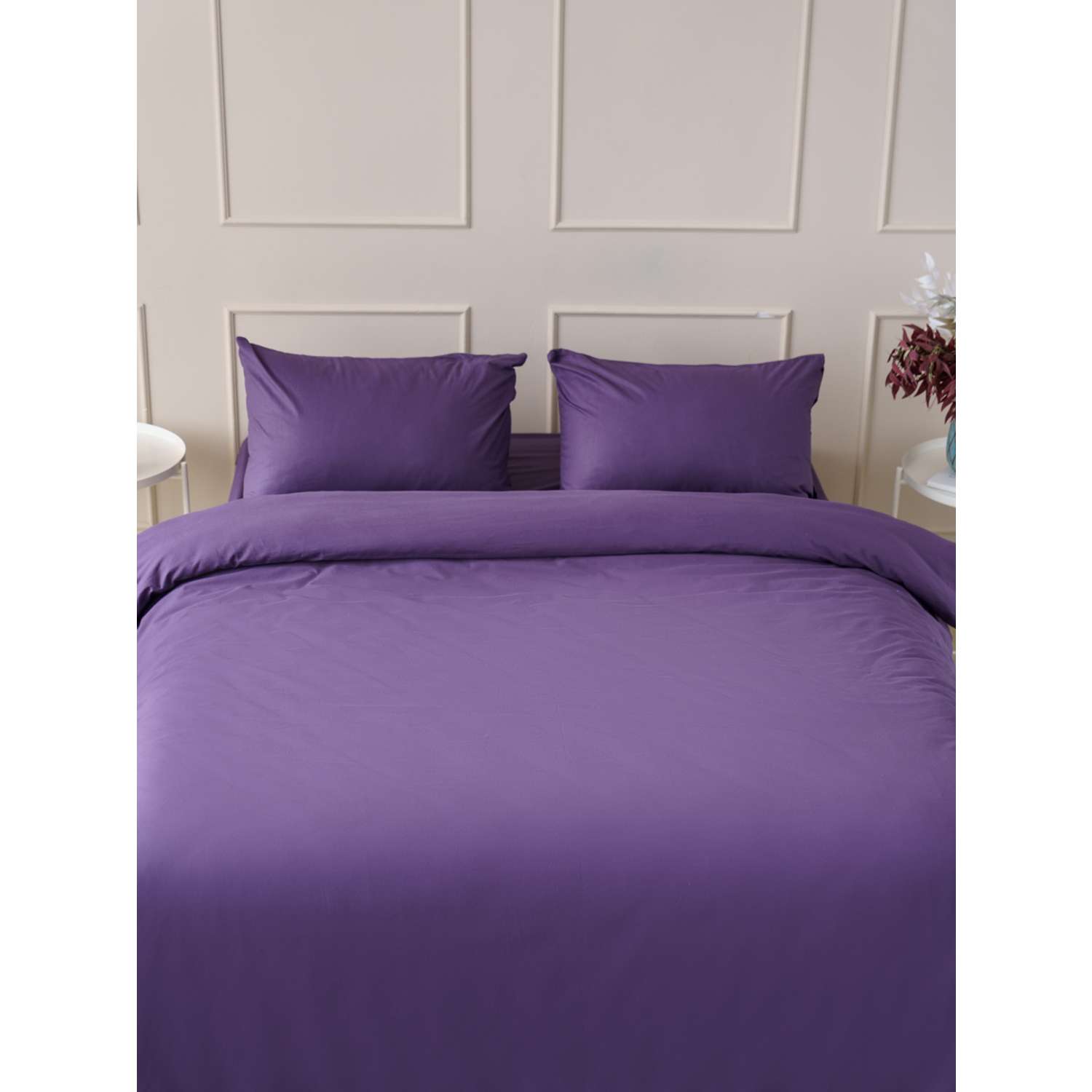 Комплект постельного белья IDEASON поплин 3 предмета 1.5 сп. фиолетовый - фото 7