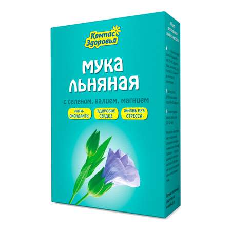 Мука Компас Здоровья льняная с селеном калием магнием 300г