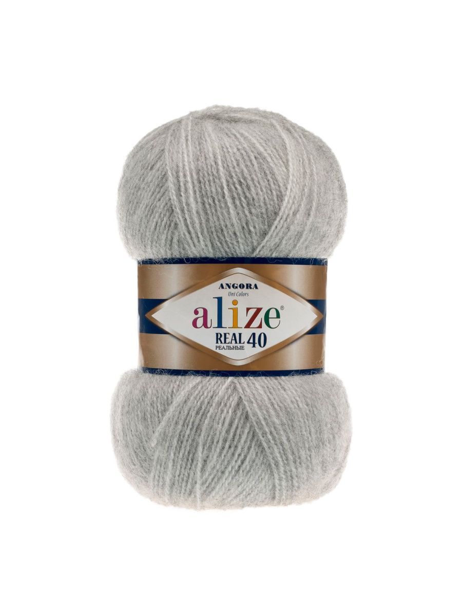 Пряжа Alize мягкая для вязания Angora real 40 100 гр 430 м 5 мотков 614 серый меланж - фото 6