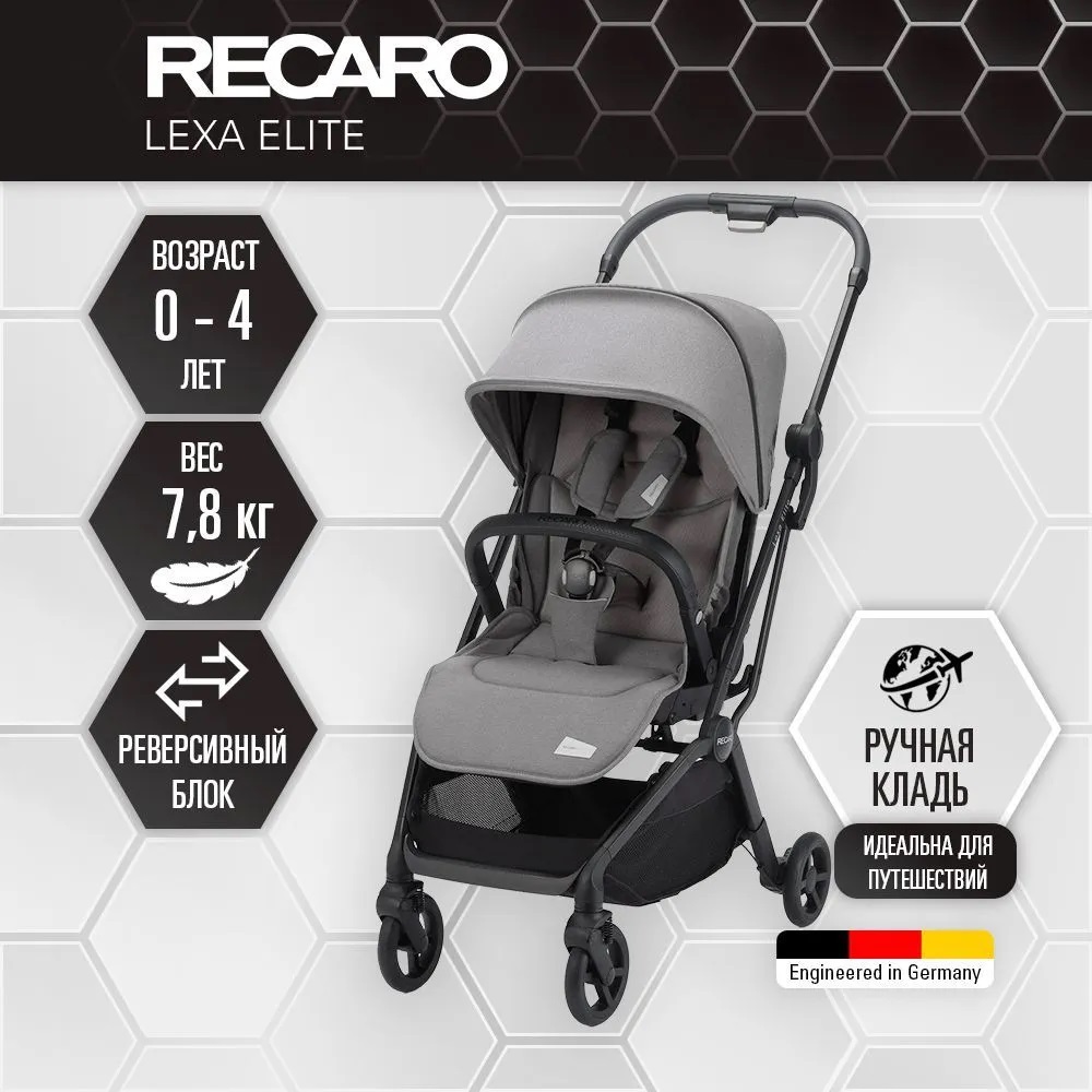 Коляска Recaro Lexa Elite prime silent grey с рождения до 4 лет - фото 1