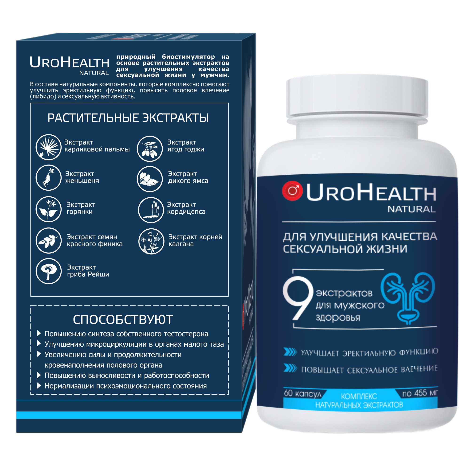 БАД VECTOR-MEDICA УРОХЕЛС НАТУРАЛ возбудитель для мужчин виагра для потенции - фото 11