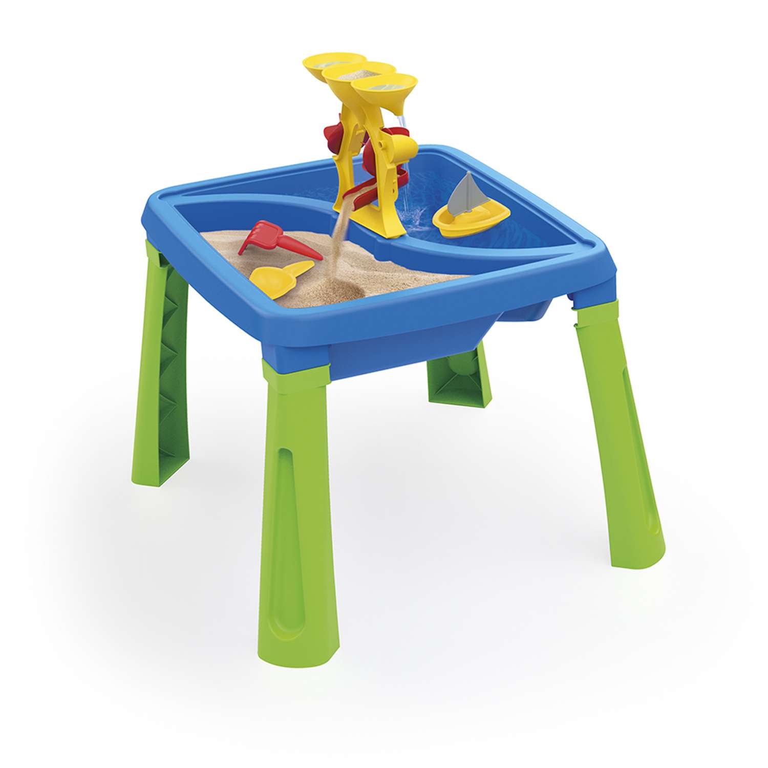 Песочница игровая Dolu 3в1 color песок-вода-столик с аксессуарами - фото 1