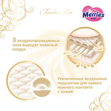 Подгузники Merries Tender Love S 4-8кг 52шт