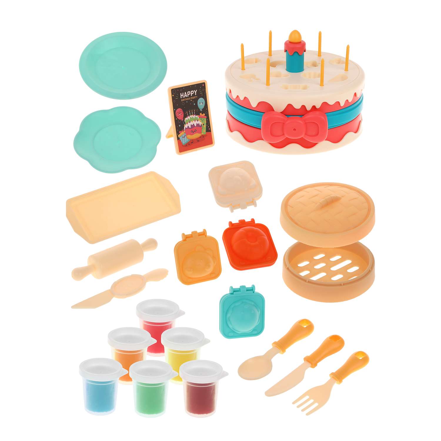 Набор для лепки ON TIME Праздничный торт. Тесто 6 цветов. - фото 6