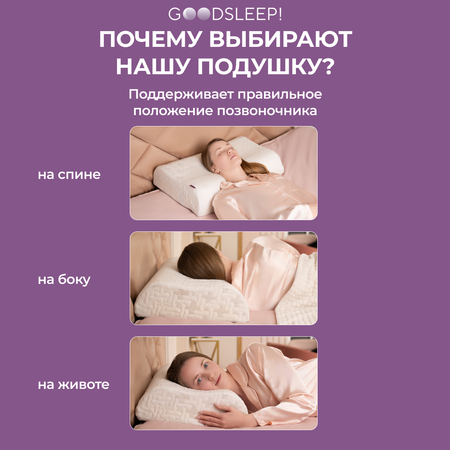 Ортопедическая подушка Goodsleep! для сна для взрослых с эффектом памяти