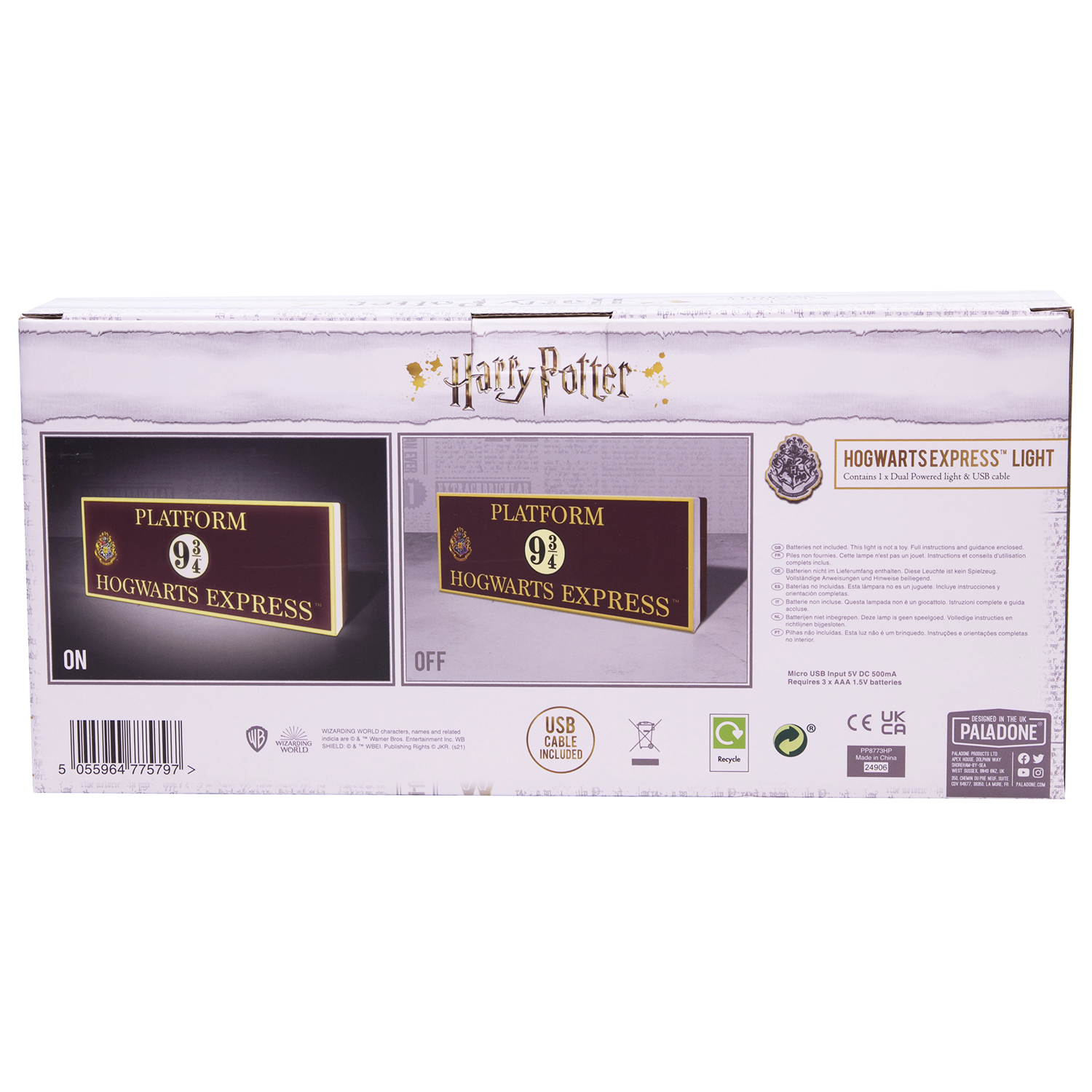 Светильник настольный PALADONE Harry Potter Hogwarts Express Logo Light - фото 6