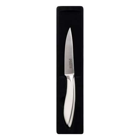 Нож кухонный DeNASTIA для чистки овощей белая ручка длина клинка 9.8 см