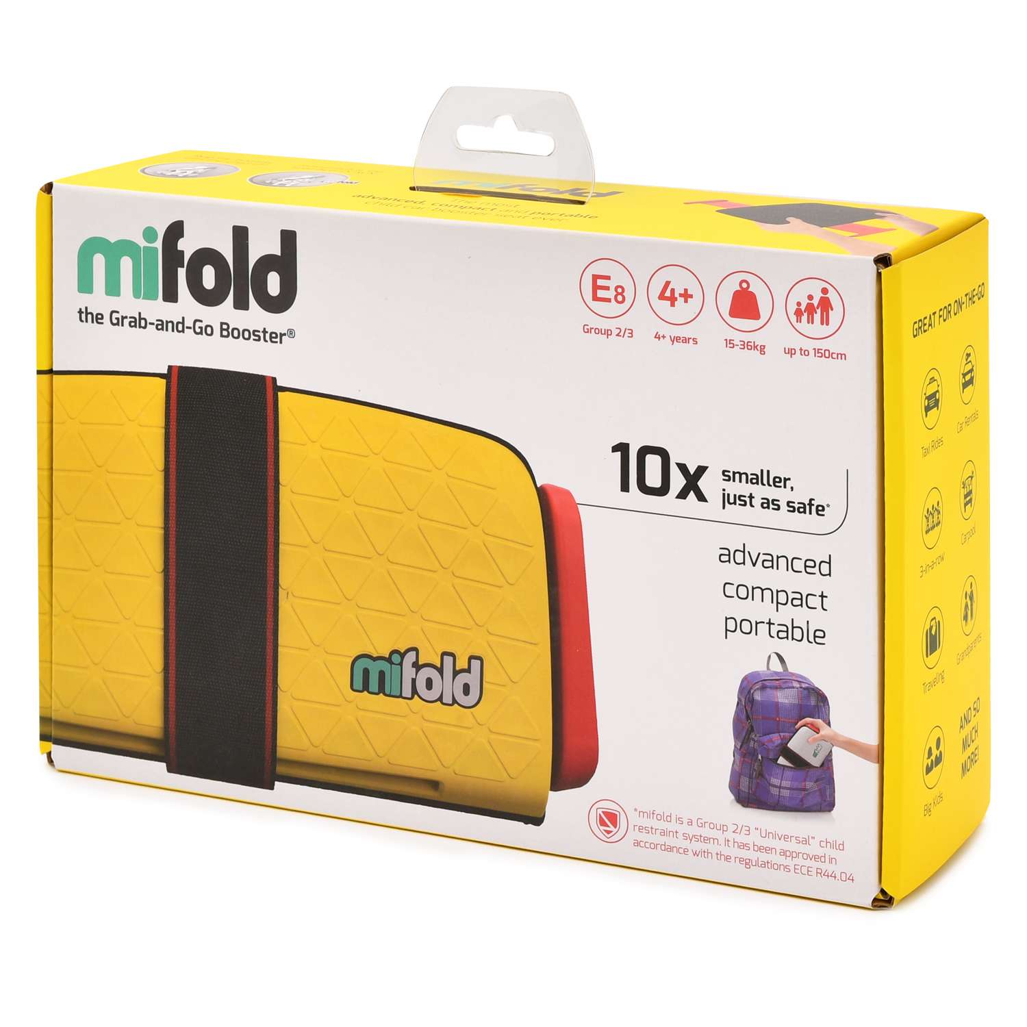 Бустер Mifold автомобильный the Grab-and-Go Booster seat/Taxi Yellow жёлтый - фото 2