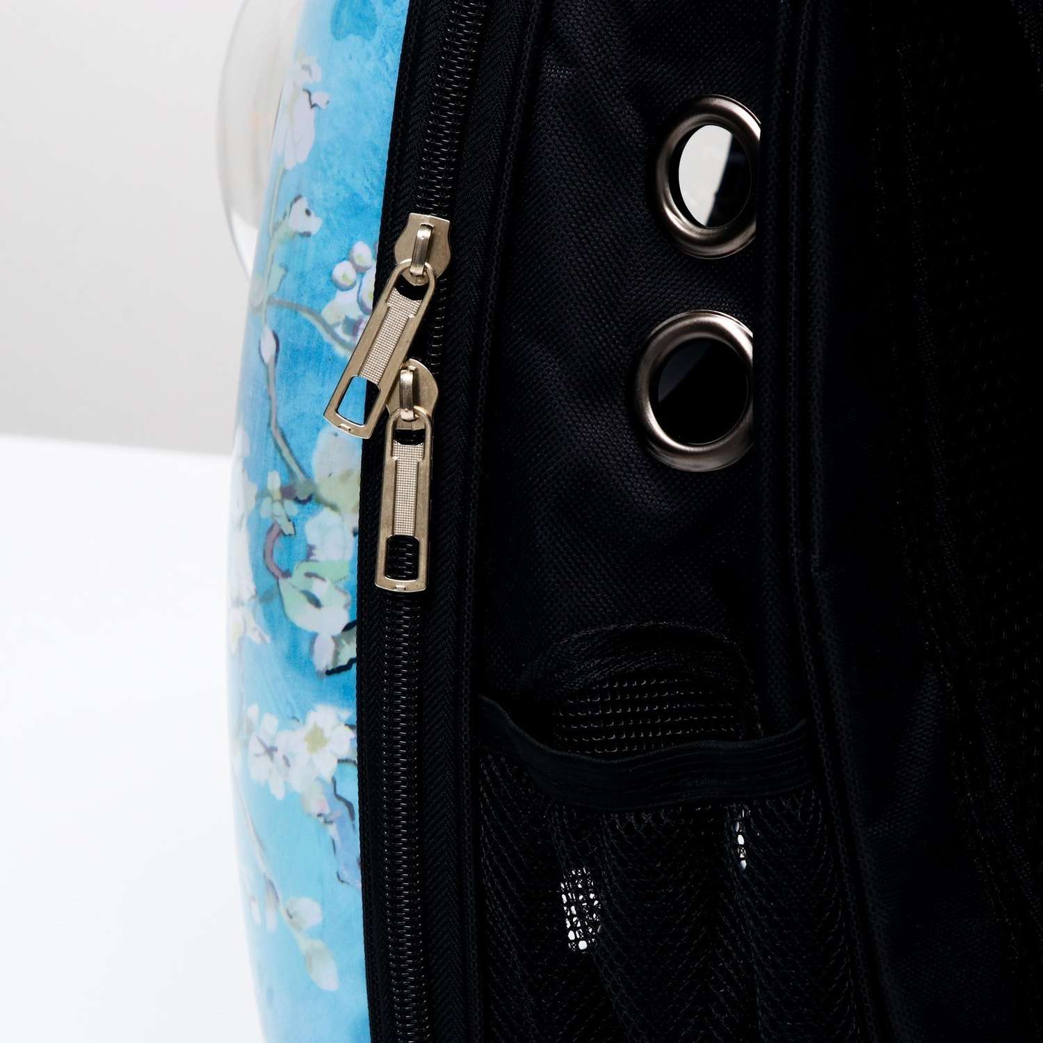 Рюкзак для переноски животных Пижон с окном для обзора «Лапки» голубой - фото 5