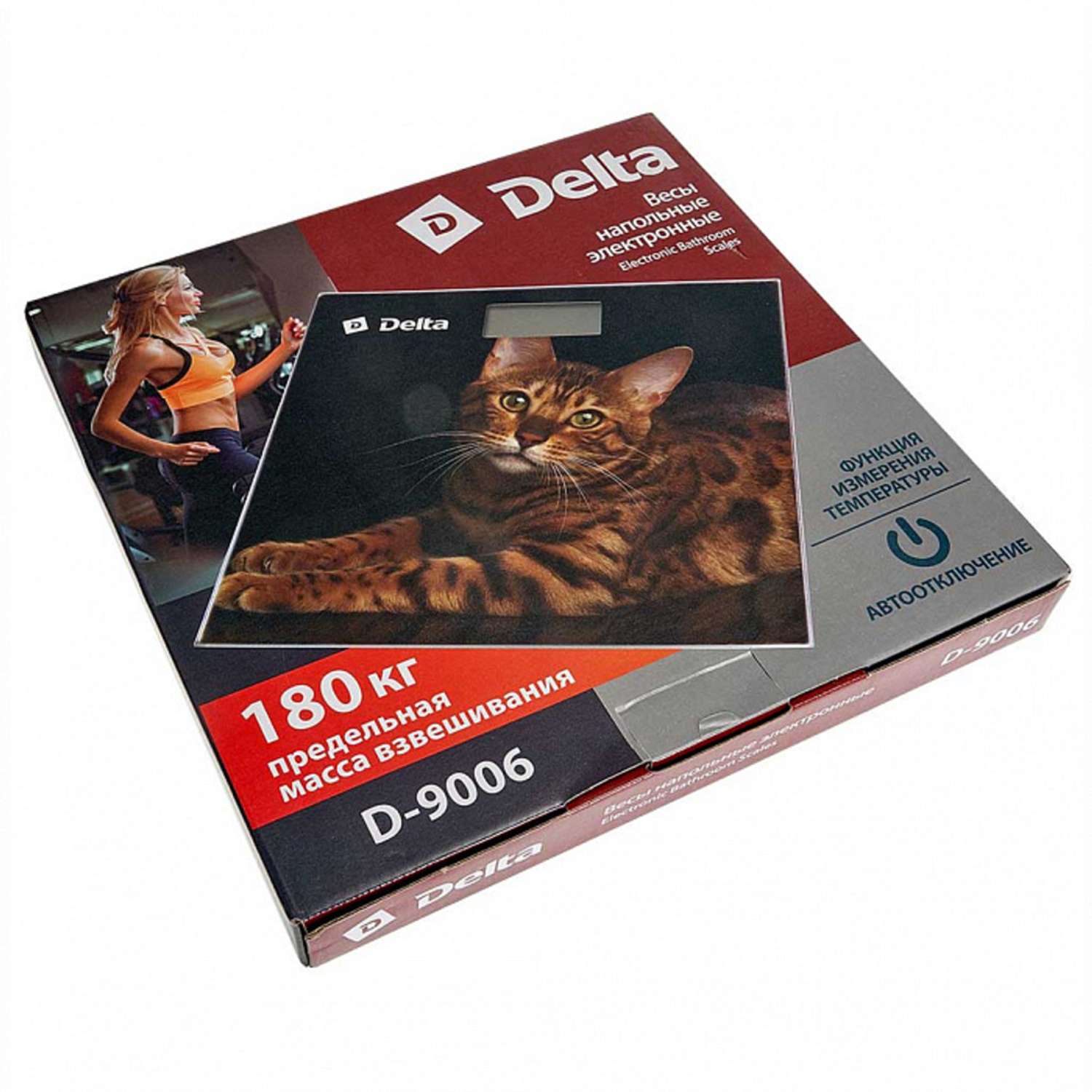 Весы напольные Delta D-9006 Бенгальский кот электронные 180 кг - фото 2
