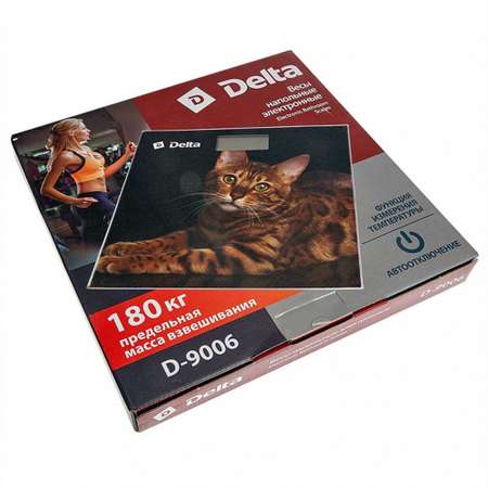 Весы напольные Delta D-9006 Бенгальский кот электронные 180 кг