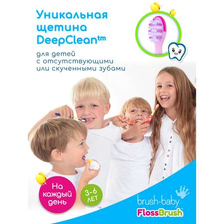 Зубная щетка Brush-Baby FlossBrush 3-6 лет Единорог