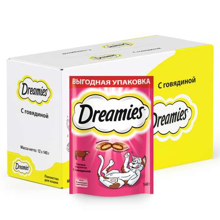 Лакомство для кошек Dreamies подушечки c говядиной 140г