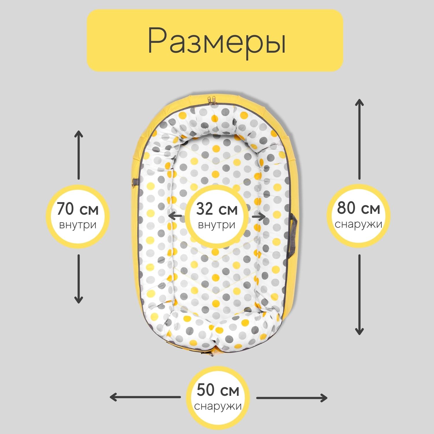 Кокон-гнездышко loombee для новорожденных XL Горох - фото 3