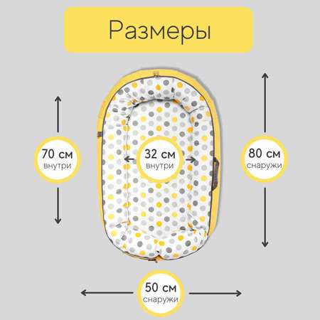 Кокон-гнездышко loombee для новорожденных XL Горох