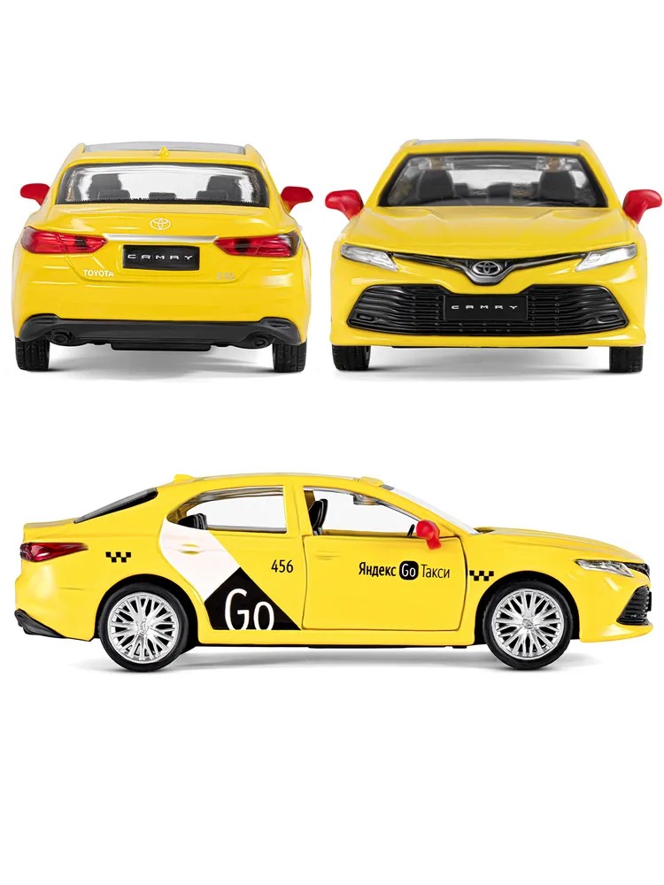 Машинка металлическая Яндекс GO 1:43 Toyota Camry озвучено Алисой цвет желтый JB1251485 - фото 5